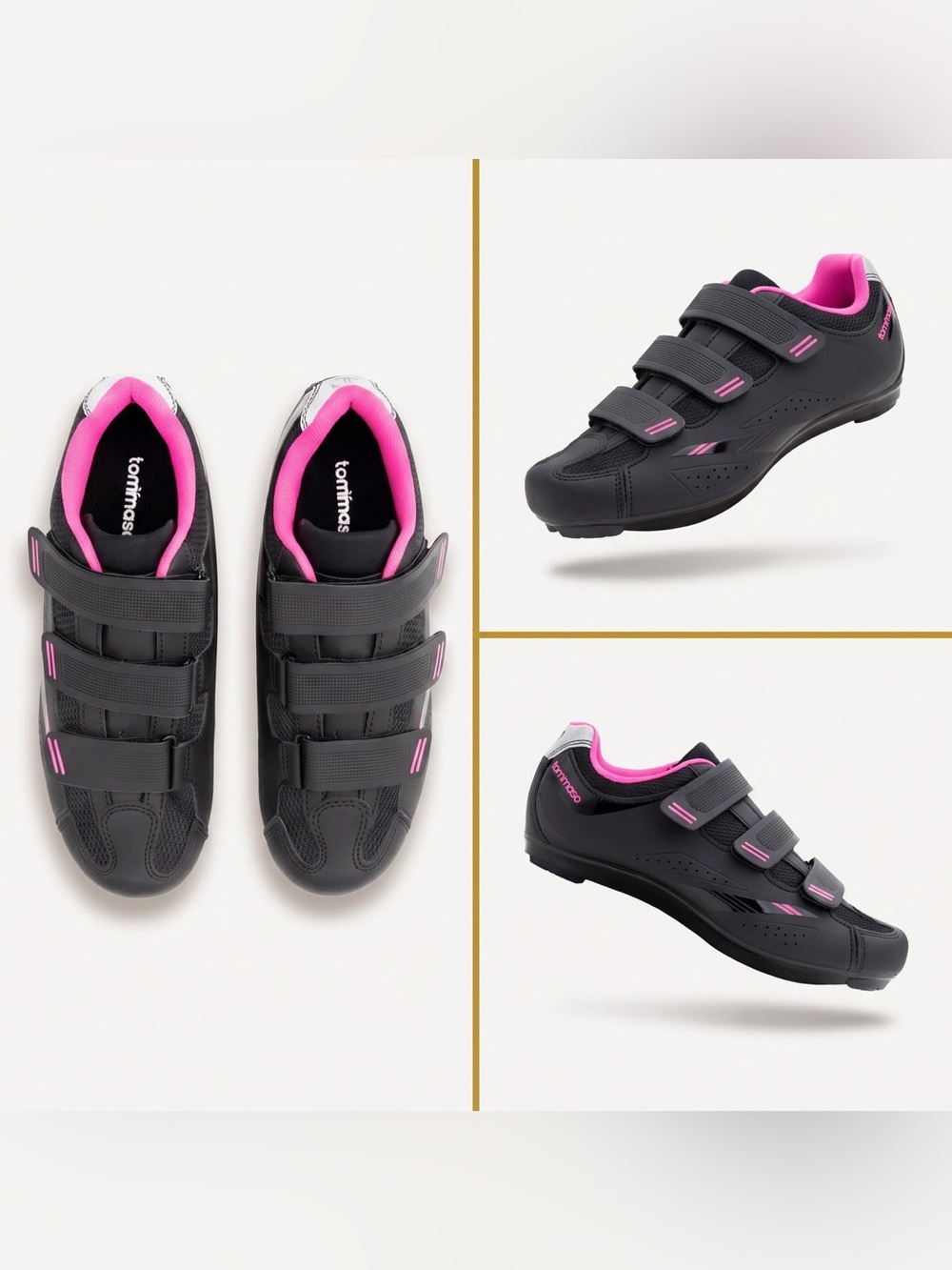 Women's Tommaso Pista 100 Black/Pink Athletic Cycling Shoes
